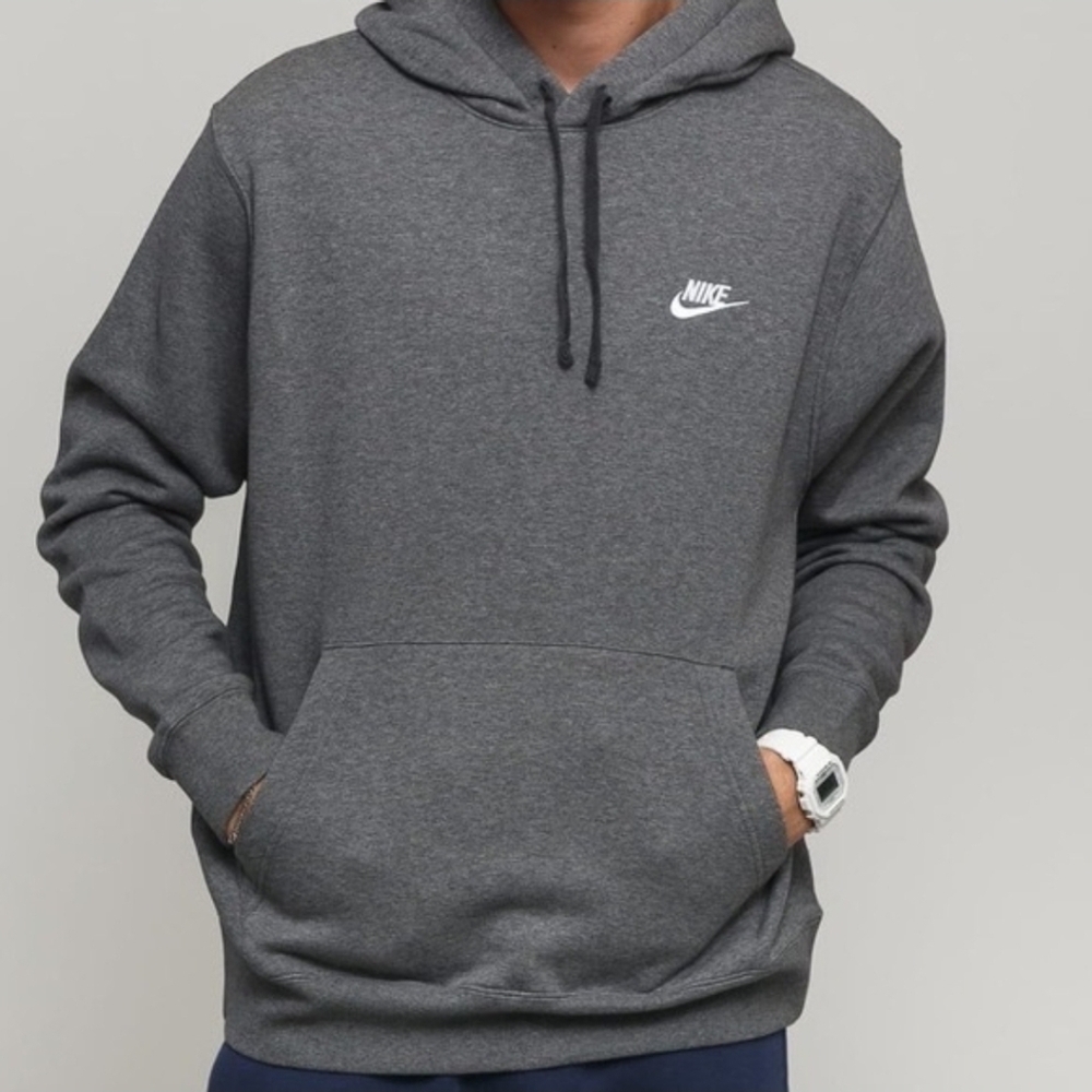 Nike Men's Sweatshirt Hoodie Sportswear Pullover Fleece Charcoal Gray Size M